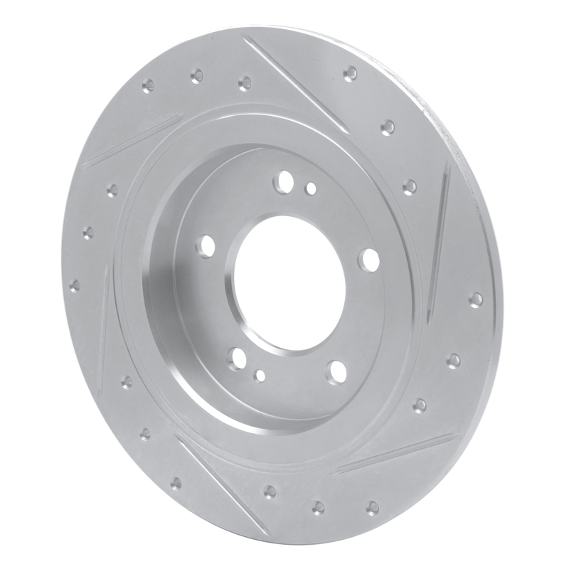 Hyundai SONATA Brake Rotor (1) - Rear Left - R1 Concepts - Drilled & Slotted - Silver - `13-`25